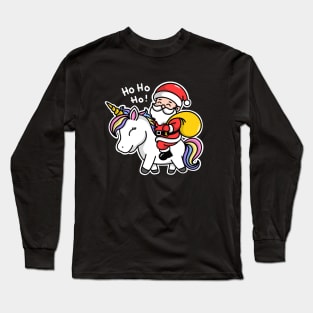 Unicorn and Santa Claus Long Sleeve T-Shirt